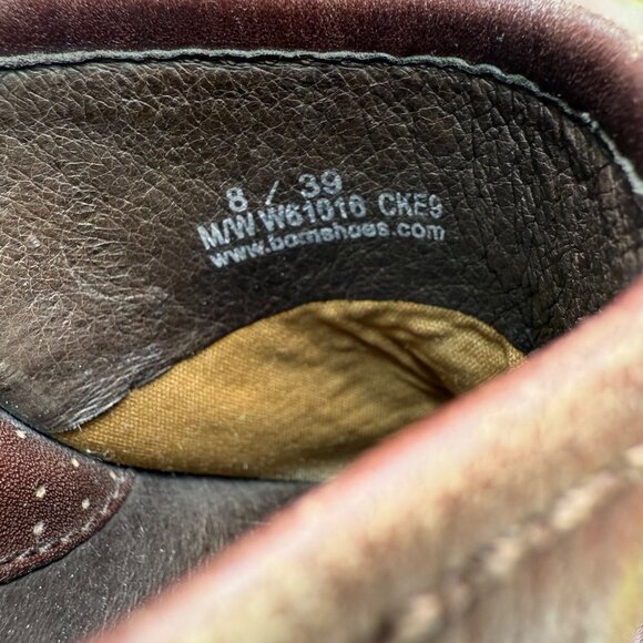 Born Womens Size 8 EU 39 Brown Leather Slip-On Mule Clogs Wedge Heel - Picture 4 of 8